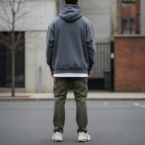 Sudadera con Capucha Gris Pizarra de Estilo Urbano para Hombre, Corte Regular, Impresión Digital de Invierno, Felpa Francesa Ultra Pesada de 360 g/m², con Logotipo Personalizado - Product Image 2