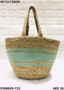 Designer Handcrafted Ladies Jute and Cotton Multi-Color <b>Evening</b> <b>Bag</b> Fashionable Handmade Multi-Use Summer Beach Purse - Product Image 4