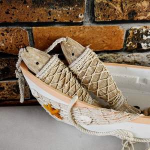 Decoración de peces de madera, decoraciones colgantes para pared, peces náuticos rústicos, tema de playa, decoración del hogar, escultura de peces - Product Image 3