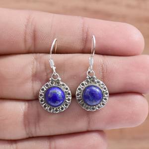 2023 gros grosse boucle d'oreille vintage femmes boucle d'oreille bijoux déclaration bijoux de mode Lapis Lazuli boucles d'oreilles nouveau design pour elle - Product Image 2