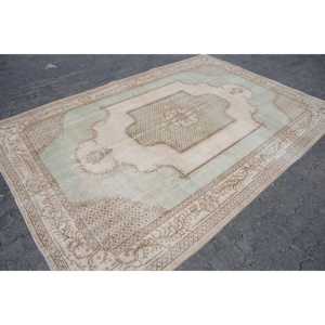 Rug, 6.8x10.1 ft Turkish Rug, <b>Brown</b> Animal Print Rug <b>Wool</b> - Product Image 3