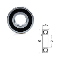 Roulement à billes à gorge profonde 6306 2RS ZZ en acier chromé de précision P0, alésage 30 mm, pour roue de moto