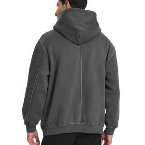100% basiques sweats à capuche en coton mélangé pour homme Logo personnalisé lavage à l'acide Streetwear hiver sweats à capuche lourds pour hommes - Product Image 2