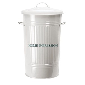 Poubelle galvanisée de finition rustique standard de haute qualité pour la maison et la cuisine Poubelle intérieure et extérieure avec couvercle - Product Image 6