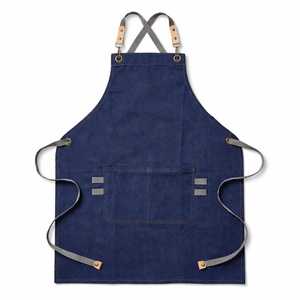 Delantal Clásico Ecológico de Mezclilla con Cintura Ajustable y Bolsillo Frontal, 100% Lona de Algodón para Cocinar - Product Image 1