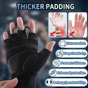Venta al por mayor Fitness transpirable ventilado medio dedo levantamiento de pesas ejercicio deportes entrenamiento carreras bicicleta ciclismo gimnasio guantes hombres - Product Image 2