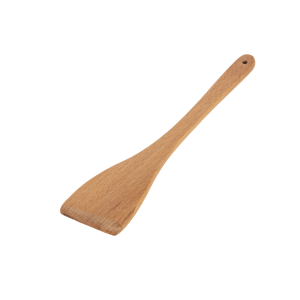 Spatule de cuisine standard en bois de hêtre de 30 cm - Spatule et cuillère plate en bois massif naturel - Outil de cuisson antiadhésif artisanal de qualité supérieure - Product Image 2