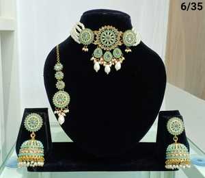 New Design Fancy Gold Plated Traditional Motipearl & Drop Kundan Studded Choker Necklace <b>Set</b> & <b>Jewellery</b> <b>Set</b> for Woman and <b>Girl</b> - Product Image 6