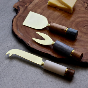 Nuevo mejor diseño de acero inoxidable con juego de cuchillos de latón calidad asegurada artesanías indias 3 piezas al por mayor utensilios de cocina personalizados - Product Image 5