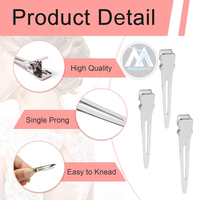 Jepit Rambut Model Duckbill Tunggal Grosir, Logam Perak, Jepit Pembagi Rambut Model Alligator untuk Ekstensi Rambut USD 0.10/pcs Harga Pabrik