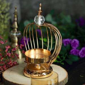 Portavelas de Cristal con Base de Metal Dorado de 12 Pulgadas, Estilo <span class=keywords><strong>Barroco</strong></span> con Cristal, para Decoración de Mesa de Boda - Product Image 3