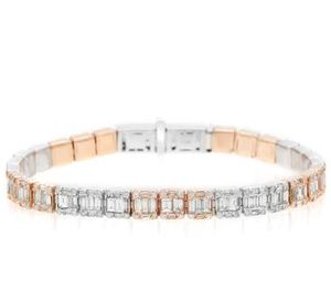 สร้อยข้อมือเพชรโมอิส925สเตอร์ลิงสีเงินสองสีกำไลข้อมือ VVS1มอยส์ซอไนต์สำหรับเป็นของขวัญ - Product Image 4