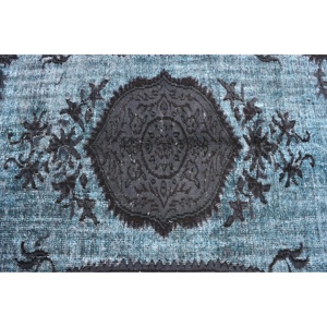 Alfombra Turca de 5.7x9.2 pies, Alfombra con Borde Azul, de Lana - Product Image 5