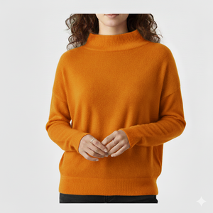 Women Oversized Mockneck Soft Wear Warm Knit Casual Fit Spring Autumn Winter Daily Fashion OEM Crafted 2026 Front Logo - Product Image 1