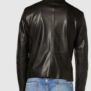 Chaqueta de Cuero para Hombre de Alta Calidad en Color Negro, Diseño de Logotipo Personalizado, Ropa de Moda, Chaqueta de Cuero para Hombre - Product Image 2