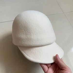 Casquette en feutre de laine, chapeau de baseball d'hiver pour femmes et hommes, style équestre, motif uni, pour le quotidien et les tenues décontractées - Product Image 4