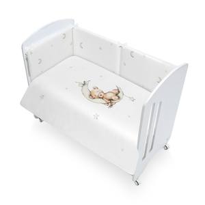 Moderno Juego de Cuna LOVELY con 2 Piezas. Funda de Edredón OSO LUNA-ESTRELLA Diseño Verde para Bebés y Niños - Product Image 1