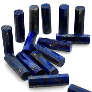 Tubo de taladro suelto de lapislázuli azul Natural de tamaño personalizable, piedra preciosa de Pilar artesanal DIY colorida para fabricación de colgantes de joyería - Product Image 1