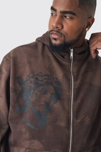 Conjunto Deportivo de Invierno 2025 para Hombre, 100% Algodón, Transpirable, Lavado Ácido, Ligero, con Logotipo Serigrafiado, Pantalón Acampanado y Sudadera con Cremallera - Product Image 3