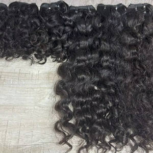 Extensions de cheveux indiens Remy en gros, double trame, bouclés et ondulés, frontals en vrac, texture profonde, cuticules alignées, meilleur prix - Product Image 2