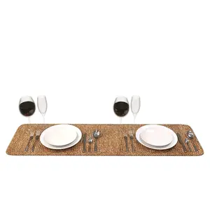 Rettangolo naturale fanerogame da tavolo Runner infeltrire tovaglietta di laminazione piastra di ricarica Tablemat realizzato in Vietnam per la decorazione del tavolo da pranzo