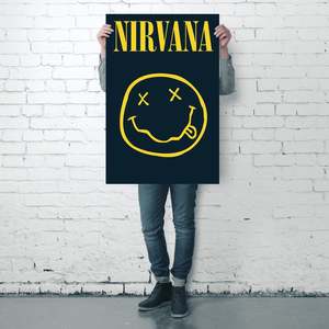 Nirvana <b>Poster</b> Black <b>Frame</b> Wall Decor Paper Material - Product Image 2
