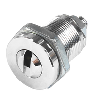 Cylindre de serrure à came pour distributeurs automatiques et machines de vente, haute sécurité, clé à fossettes, 2 clés, finition chromée, alliage de zinc, ABA