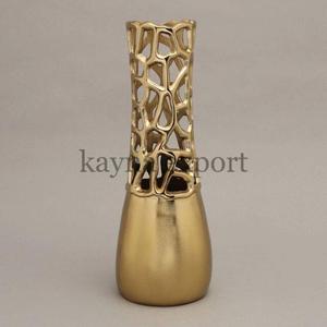 Handmade Premium High Quality Big Metal Leaf Design Flower Vase Fancy Decorative Home and Hotel Restaurant <b>Wedding</b> <b>Ornament</b> - Product Image 5