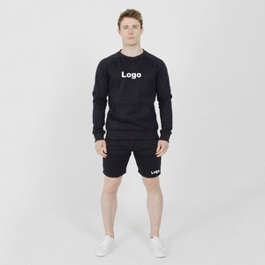 Conjunto de sudadera y pantalones cortos de dos piezas de verano para hombre, deportes informales, manga corta, tejido de poliéster estampado con patrón en relieve - Product Image 4