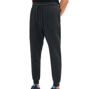 Pantalones Deportivos Gruesos para Hombre, Estilo Urbano, Bordados, Cintura Media, Lisos, de Algodón Grueso, Corte y Costura - Product Image 1