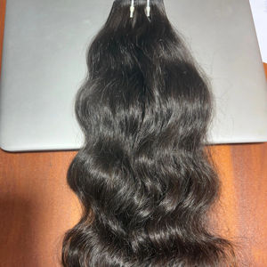 Precio al por Mayor IANDIA Paquetes de Cabello Humano Indio Remy Hechos con Cabello Virgen 100% Puro con Doble Trama a Máquina - Product Image 1