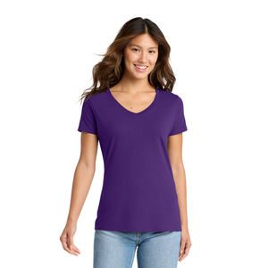 Camiseta Básica con Cuello en V para Mujer, Tela de Algodón Suave, Camiseta para Mujer, Perfecta para Ropa Casual de Verano, Proveedor de Ropa al por Mayor - Product Image 1