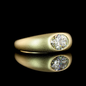 1.20 Cts 14K <b>Yellow</b> Gold Oval Shape Solitaire Engagement Ring Luxury Handcrafted Bridal Diamond Jewelry - Product Image 4