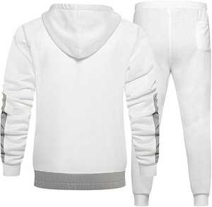 Ensemble de pantalons de survêtement personnalisés pour hommes, 2 pièces, sweat à capuche avec broderie en détresse, pantalons de survêtement évasés, pantalons de jogging, survêtements en détresse pour l'hiver - Product Image 4