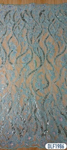 3D Floral Glitter French Net Lace <strong>Fabric</strong> Sequin Embroidery Tulle for Bridal Bags for Lace <strong>embellishments</strong> - Product Image 3