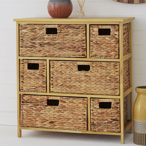 Fabricación de cestas de almacenamiento de jacinto de agua de alta calidad con gabinete de madera gabinetes de sala de estar al por mayor de Vietnam - Product Image 4