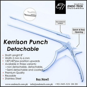 Instrumentos Quirúrgicos Ortopédicos Endo Tech, Clase I, Punzón Espinal Kerrison de 9 Pulgadas, Punzón Manual de Acero para Hueso, Tipo Bayoneta 5 - Product Image 6