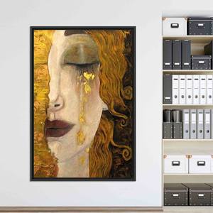 Arte impreso en lienzo para pared: decoración de reproducción de The Golden Tears, con marco negro - Product Image 1