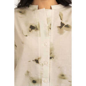 เสื้อเชิ้ตผ้าลินินทรงปกติ รุ่น WM-COD-SS25-374T คอจีน ดีไซน์เรียบง่ายสำหรับฤดูใบไม้ผลิ/ฤดูร้อน - Product Image 1