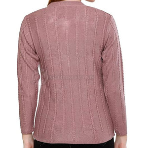 Suéteres de punto cálidos de invierno OEM para mujer, suéter de punto de moda personalizado de Color sólido para Otoño e Invierno - Product Image 2