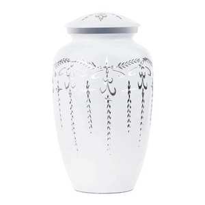 โถบรรจุศพอลูมิเนียมและทองเหลืองสีขาวทำด้วยมือพร้อมเหยือกเผาศพดีไซน์ยุโรปไม่เหมือนใครสำหรับขี้เถ้าเด็กทารก - Product Image 3