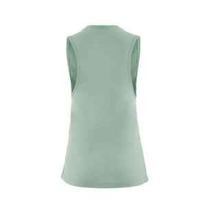 Next Level Apparel Women's Stonewash Denim Muscle Scoop Tank Top Festival Style Lace Button Transpirable para entrenamiento Gym Tassel - Product Image 2