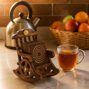 Ensemble de dessous-de-verre en bois rustique fabriqué en bois massif offrant des performances durables pour les maisons modernes - Product Image 5