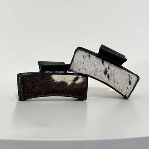 Nouveauté : Pinces à cheveux en cuir de vachette véritable faites à la main, style western, personnalisées, accessoires en cuir véritable pour femmes - Product Image 2
