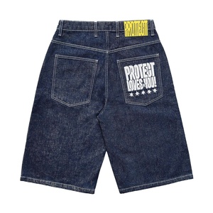 Design personnalisé Logo brodé Street Style Summer Y2K Pure Cotton Denim Washed Shorts Street Wear Jean Baggy Shorts - Product Image 1