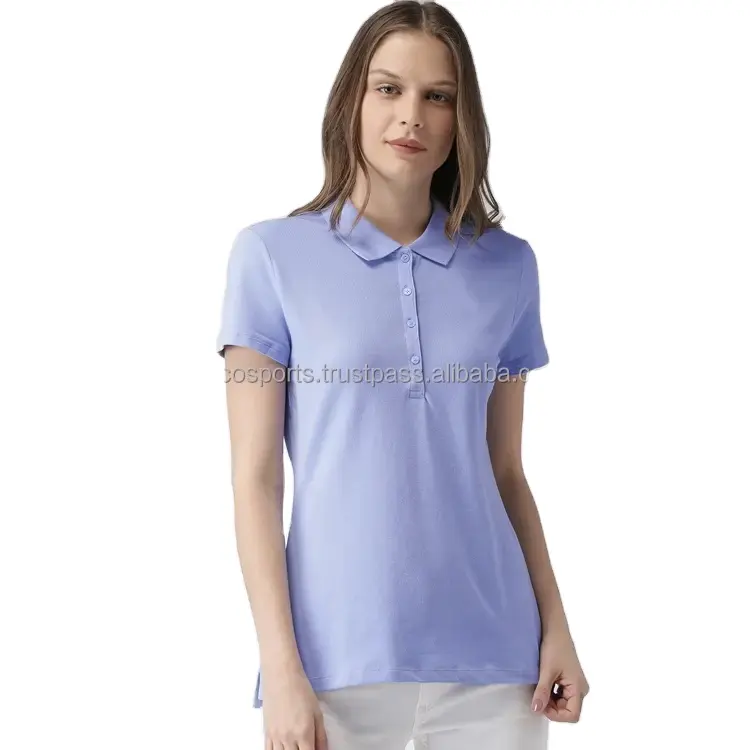 Hight Quality Ladies Polo Shirts Classic Blank Embroidery Four Collar Buttons sports clothes OEM women golf polo t shirt cotton