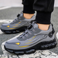 Zapatos de Trabajo de Marca Famosa para Hombre Tenis de Seguridad Grises con Puntera de Acero para Construcción