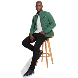 Customizable Men's Winter Hooded <b>Puffer</b> <b>Jacket</b> Factory Direct <b>Thin</b> Stand Collar Windproof Breathable Long Design Coated - Product Image 4