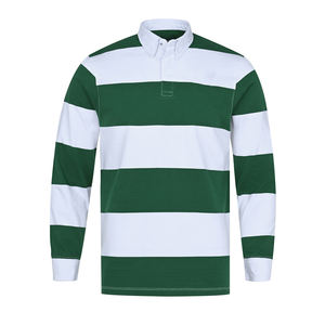 Maillot de rugby personnalisé de qualité supérieure pour adulte, manches longues, col rabattu, coupe ajustée, respirant, antibactérien, couleur personnalisable, logo OEM - Product Image 1
