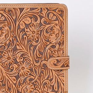 Hot Selling A4 A5 Size File Cover Portfolio Papers <b>Documents</b> Organizer High Quality Soft Leather Cover With Tooling & Pockets - Product Image 5